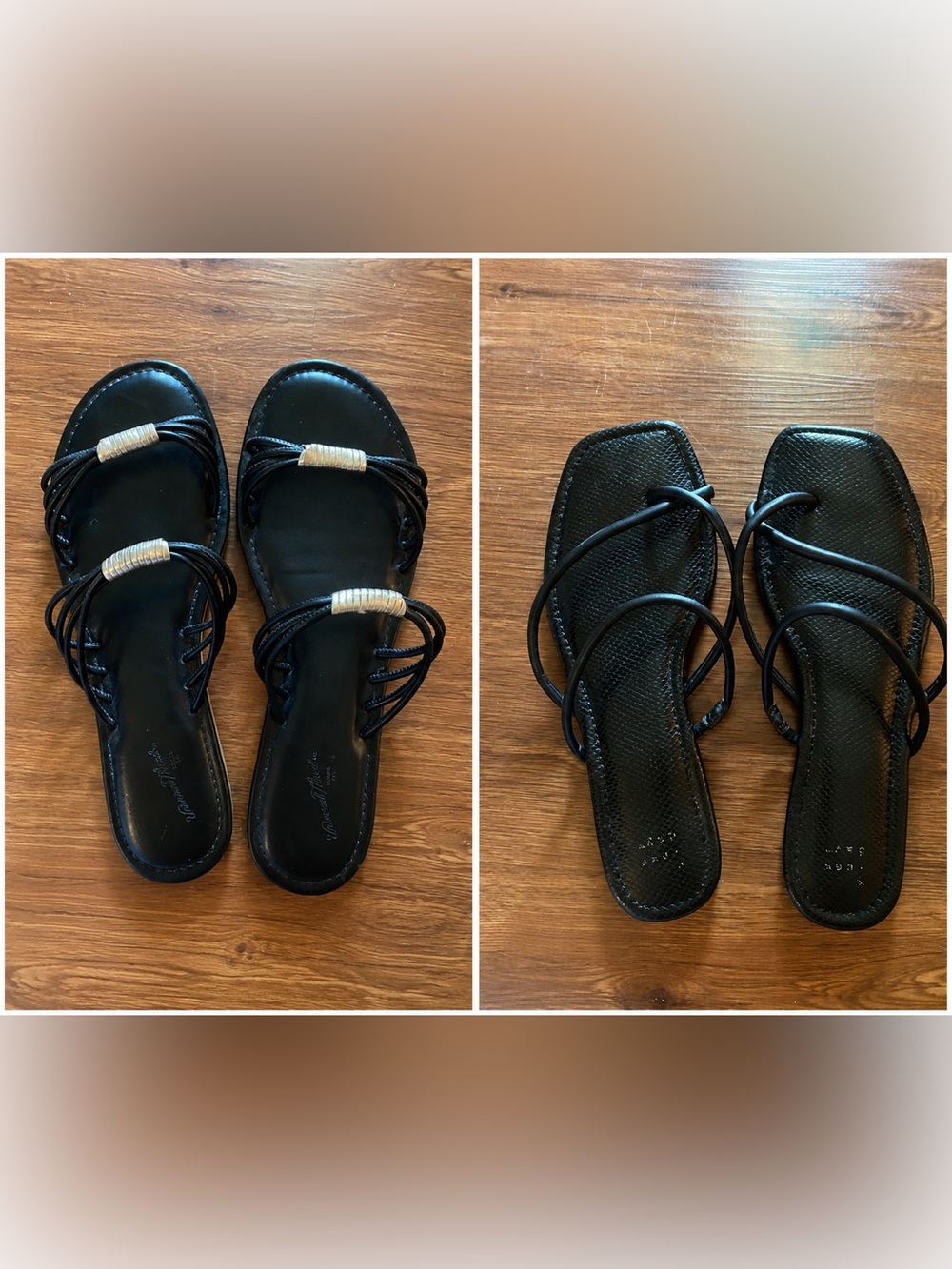 Target Brands Black Sandals with Gold Accents